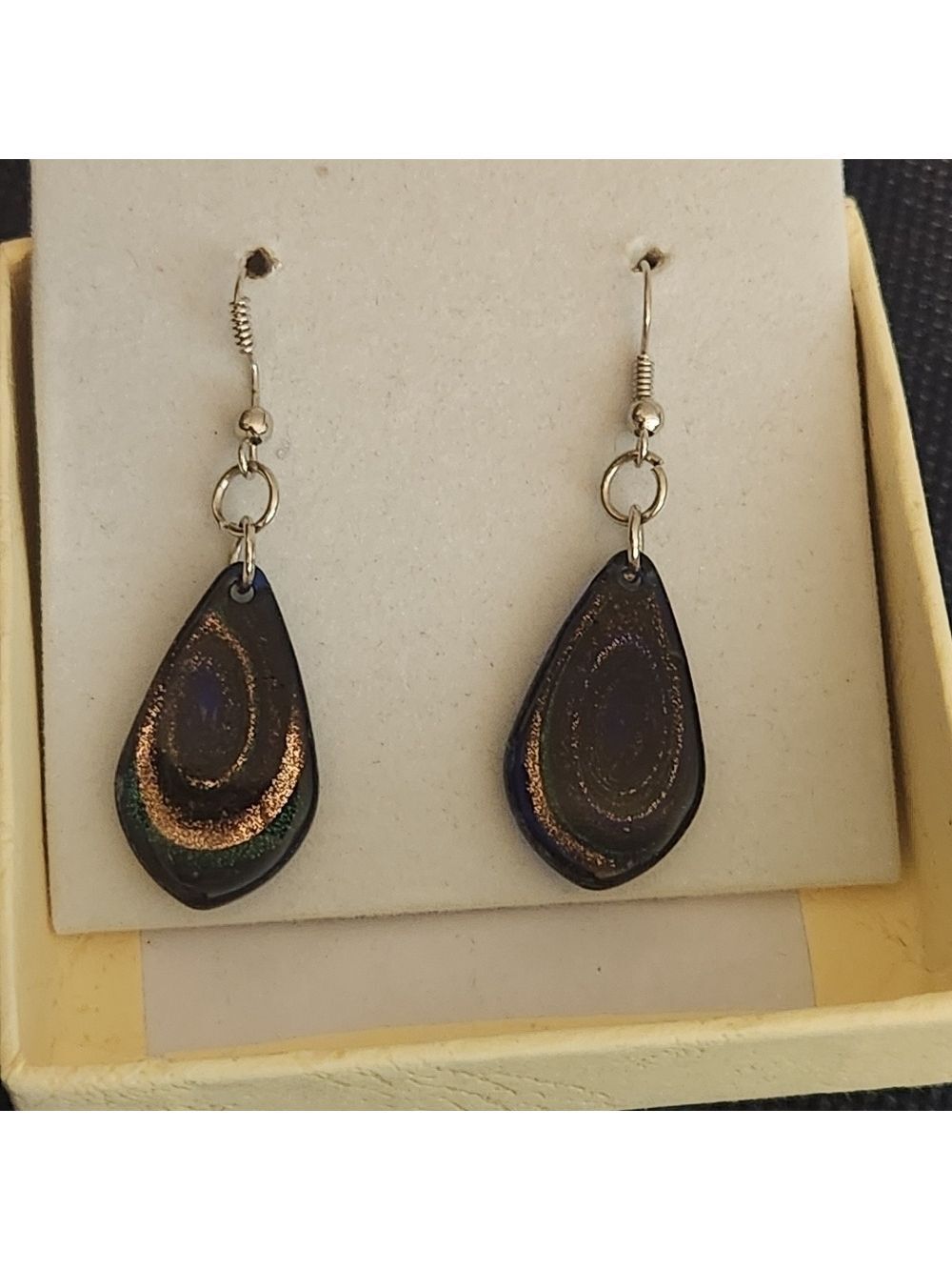 COPY - Murano Glass Drop Earrings w/ sterling silver hooks